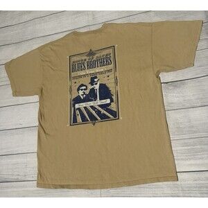 House Of Blues Cleveland Graphic T Shirt Blues Brothers Size XL Tan Cult Classic